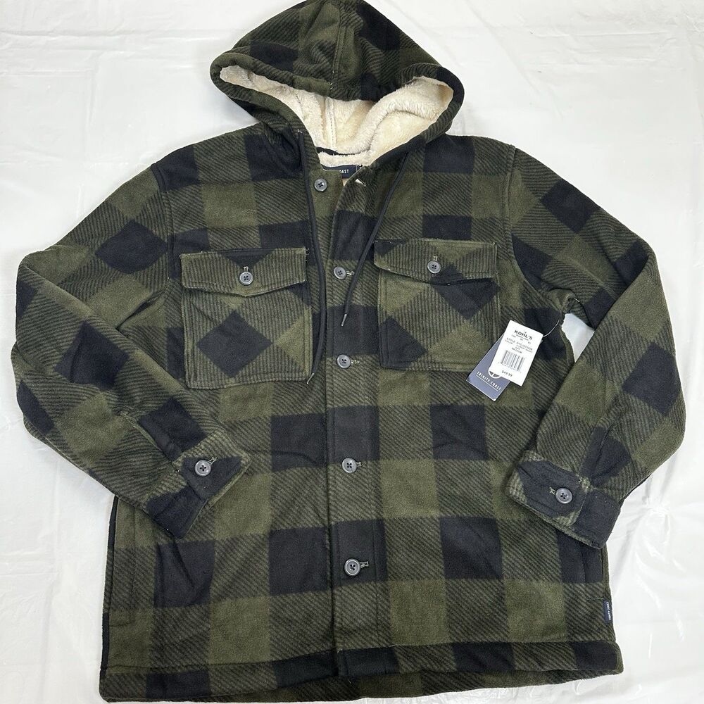 Men's Trinity Coast Hooded Polar Fleece Shacket Size Medium